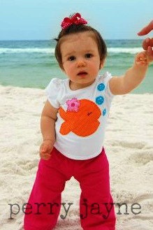 Girly Goldfish Applique Shirt
