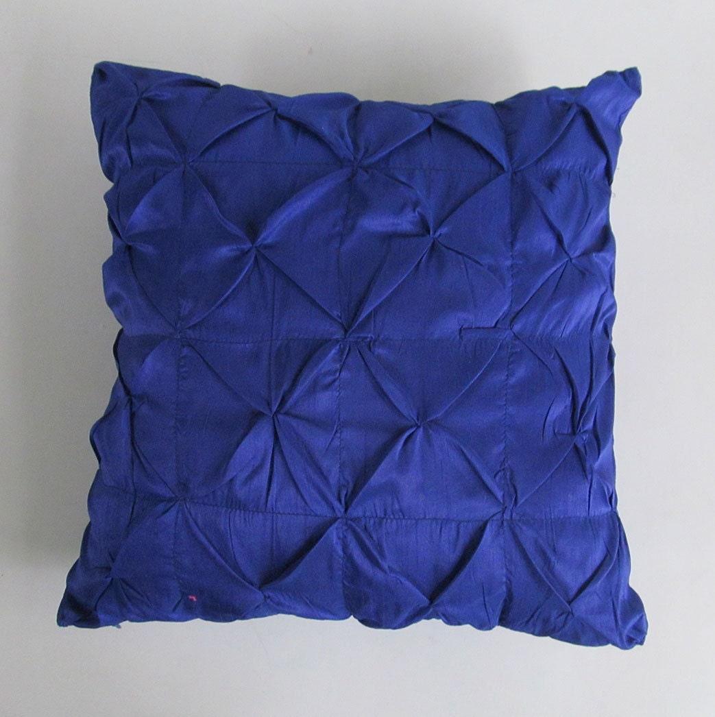 Royal blue sham 26 inch pillow pintucked - royal blue euro sham cover only