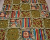 Jungle Baby Animals Baby Boy Rag Quilt Blanket