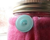 Pink and Mint Woolen Mug Hug