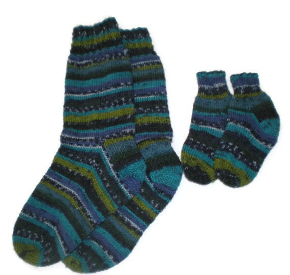 Socks - Hand Knit Mom & Baby Acrylic Socks