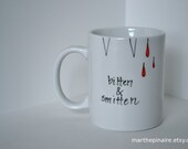 bitten & smitten hand painted mug