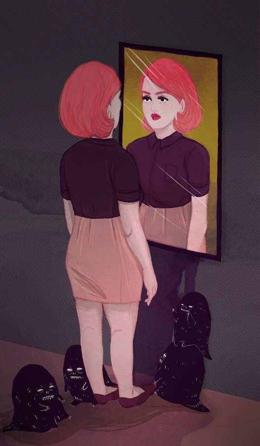 Reflexion glossy postcard print
