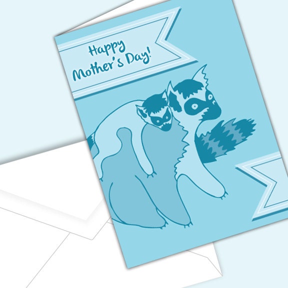 Lemurs Printable Mother's Day Card
