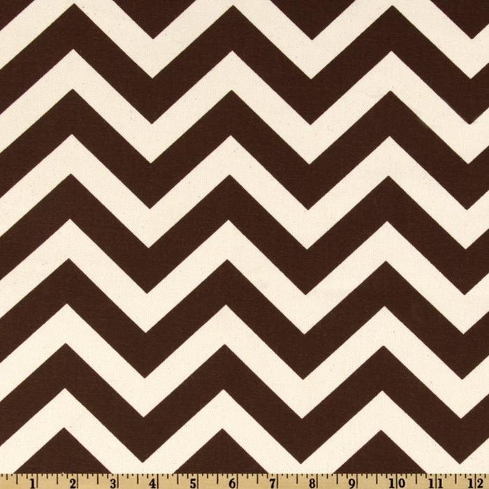 Set of 2 Potholders in Brown and Beige Chevron fabric.