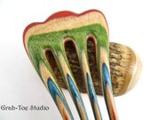 Hair Fork Dymond Wood 4 Prong Petalon Hairfork Handmade Grahtoe Studio Limited Edition