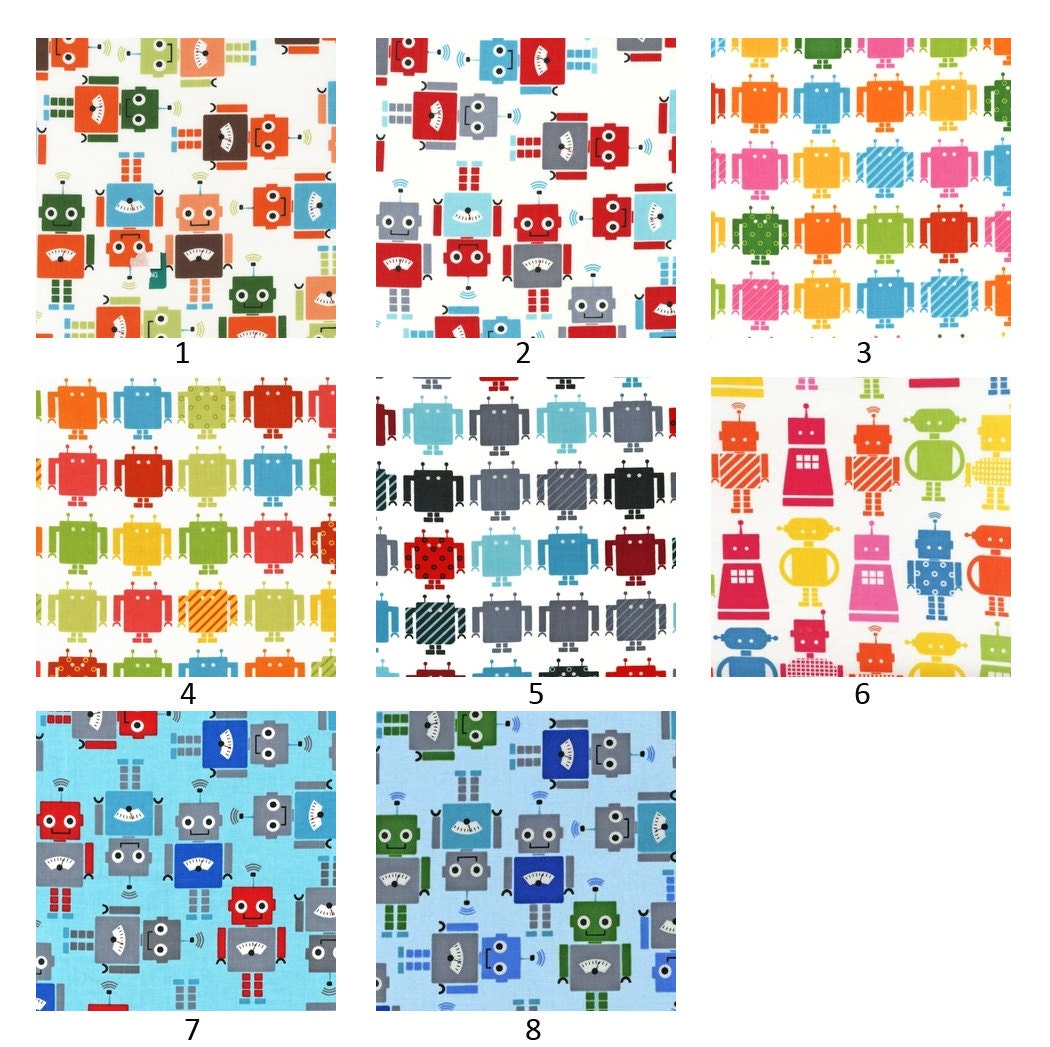 custom fun bots fitted crib sheet