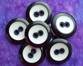 vintage sewing buttons Bold Black n White big eyes 7/8" x7