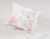 Customizable Square Ring Pillow with Flower