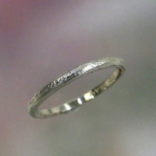 Ladies Textured Silver Wedding Ring, Womens Silver Stacking Ring, Thin Sterling Band, Silver Ring, Made to Order