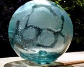 Glass Fishing Float Collectible, Sea Cloud, Nautical Decor, Ocean Decor, Fishing Decor, Coastal Cottage Decor, Beach Cottage, Garden Decor