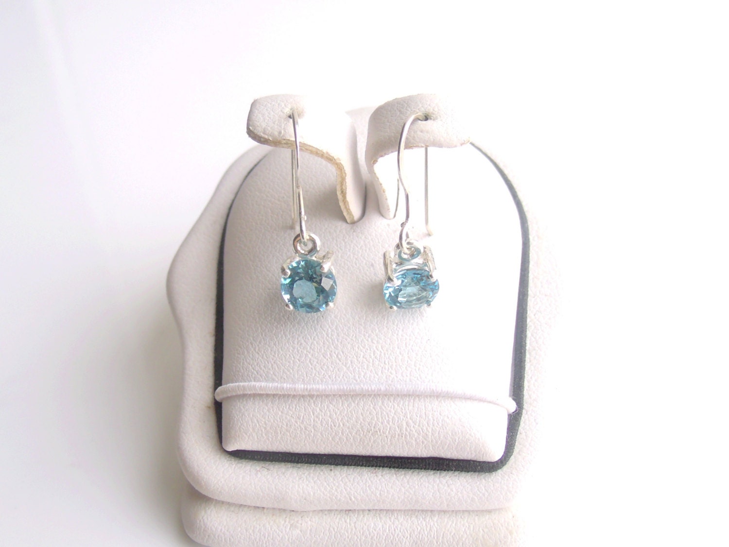 London Blue Topaz Dangle Sterling Silver Earrings 6mm