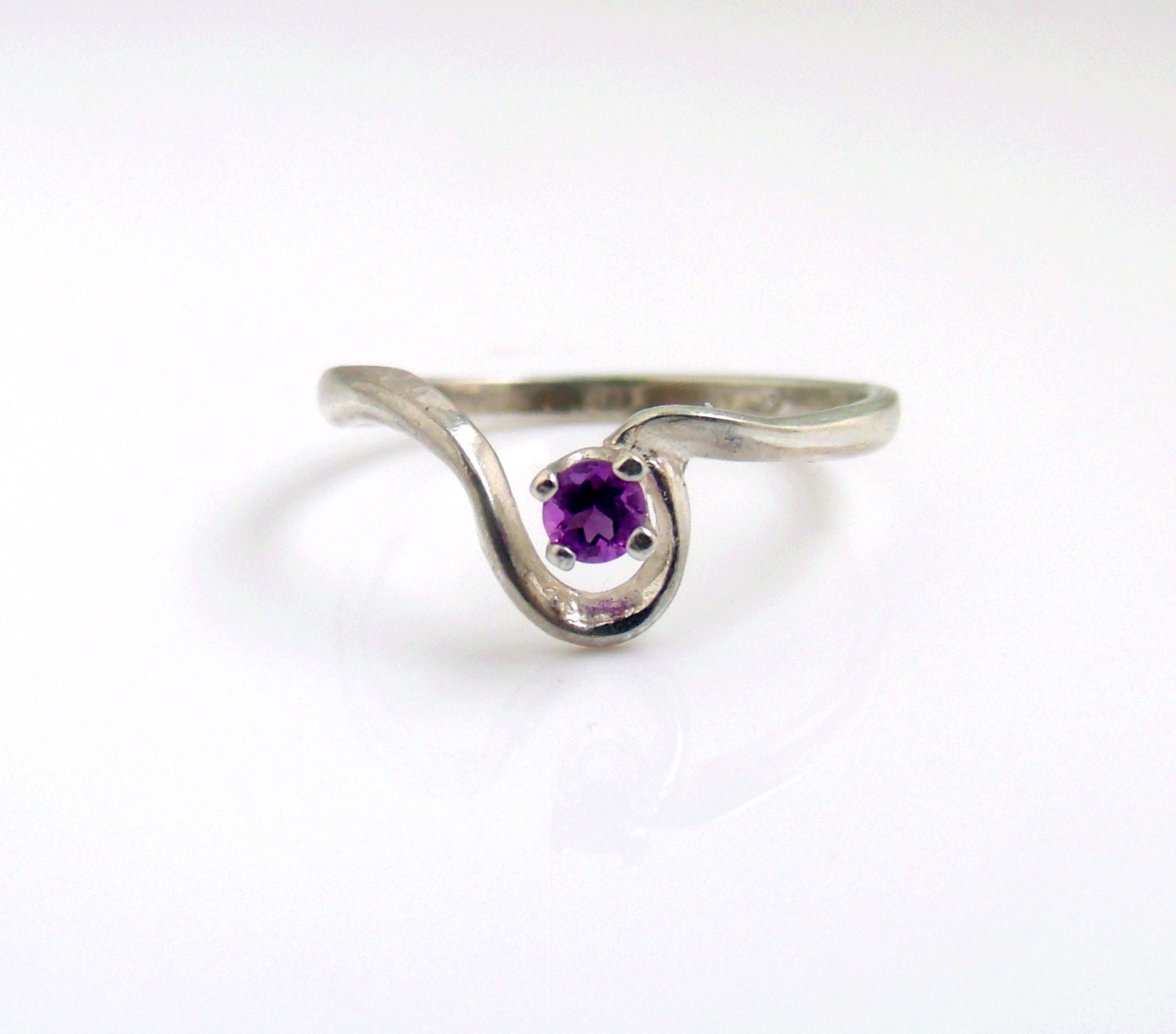 Amethyst Swirl Ring Sterling Silver February Birthstone Ready to ship size 7