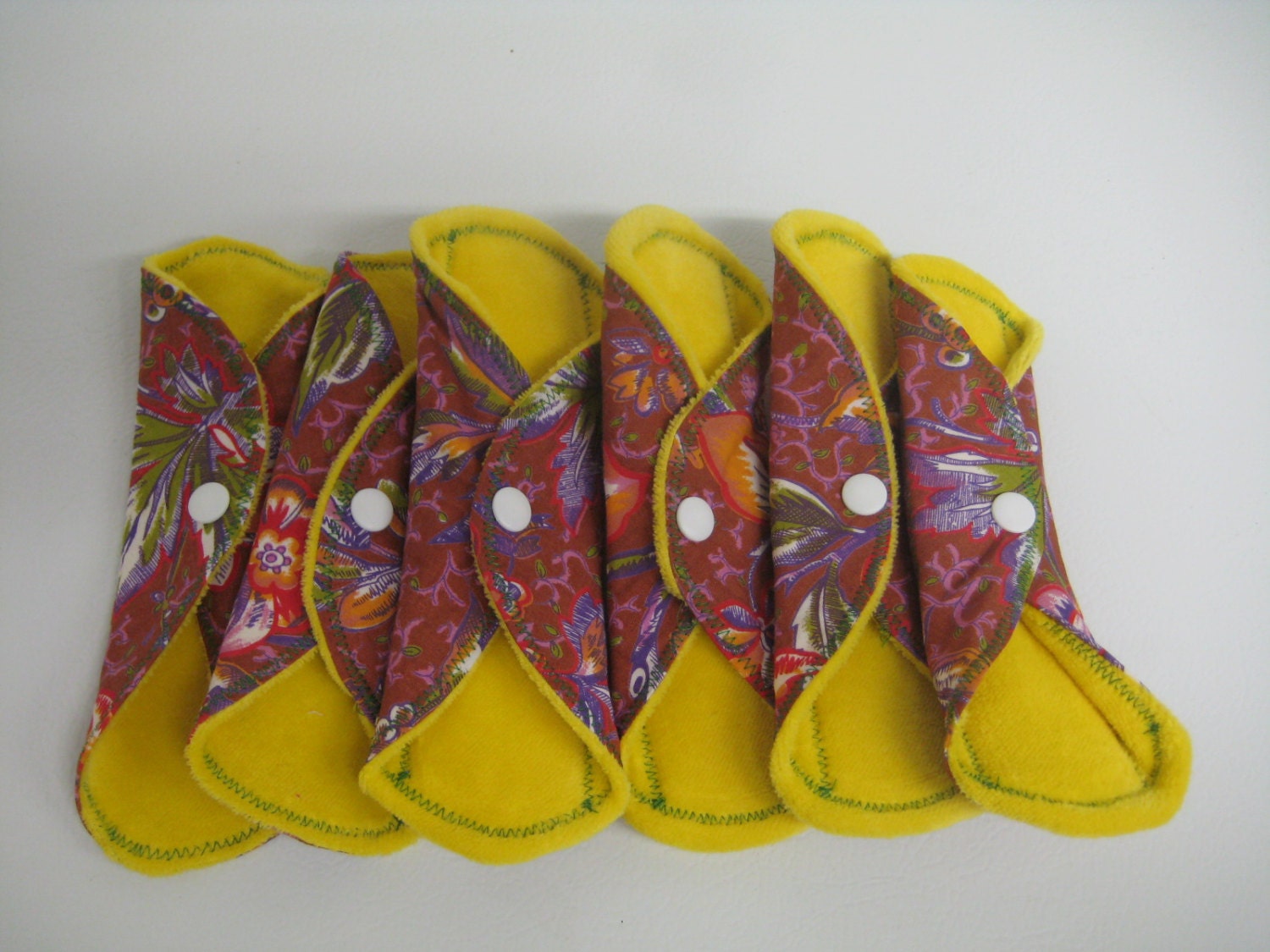 Floral on Yellow Cloth Pad and Pantyliner Starter Pack - Slender/Teen