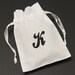 Single Initial Monogram Linen Cotton Drawstring Gift Bag Party Favor Treat Bag Sachet