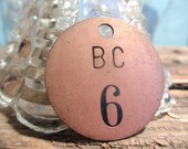 Brass Number Tag B C 6 SIX