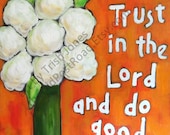 Trust in the Lord in Orange  Original Scripture Art Painting Bible Verse Artwork