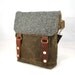 Chocolate Herringbone Waxed Canvas Wooly Satchel