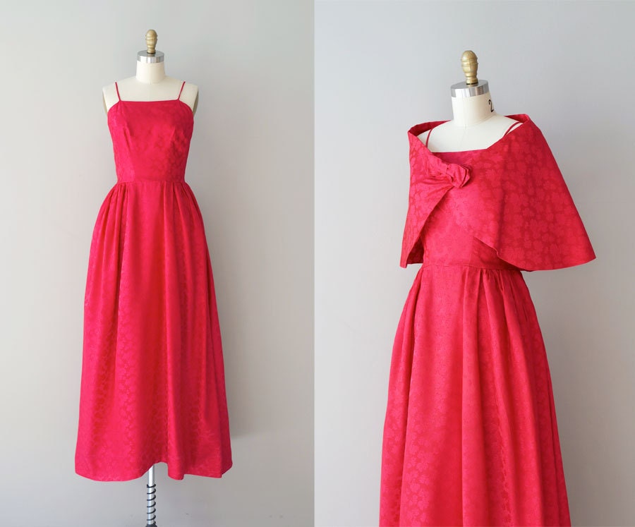 1960s dress / vintage 60s maxi dress / Crushed Raspberries dress