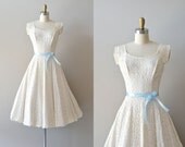 lace 50s wedding dress / 1950s dress / Fidelia lace dress