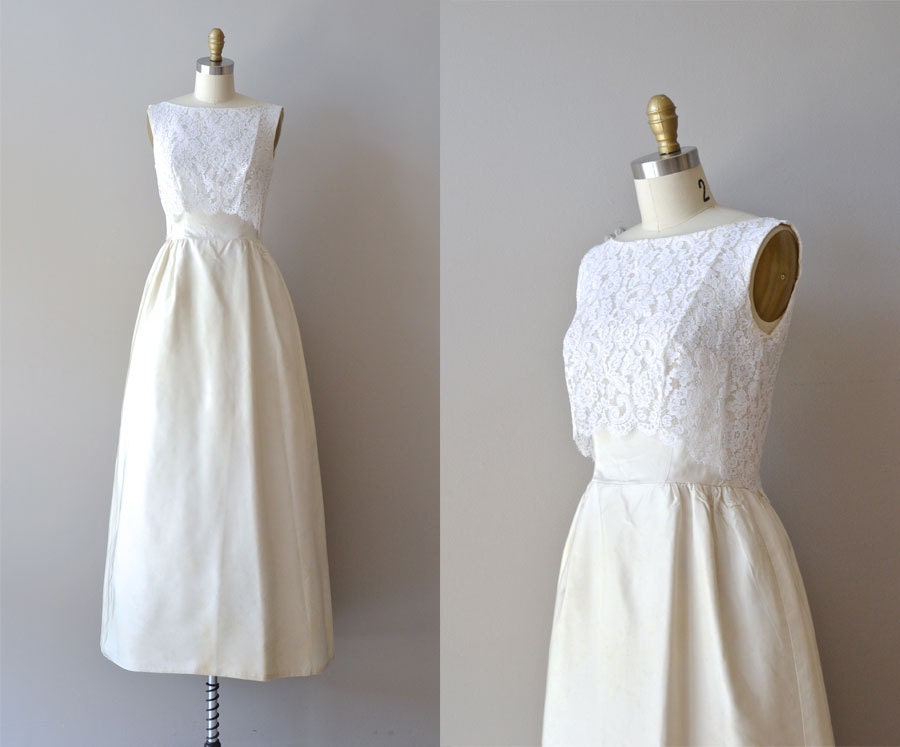 1960s wedding dress / 60s wedding gown / Mignonette gown