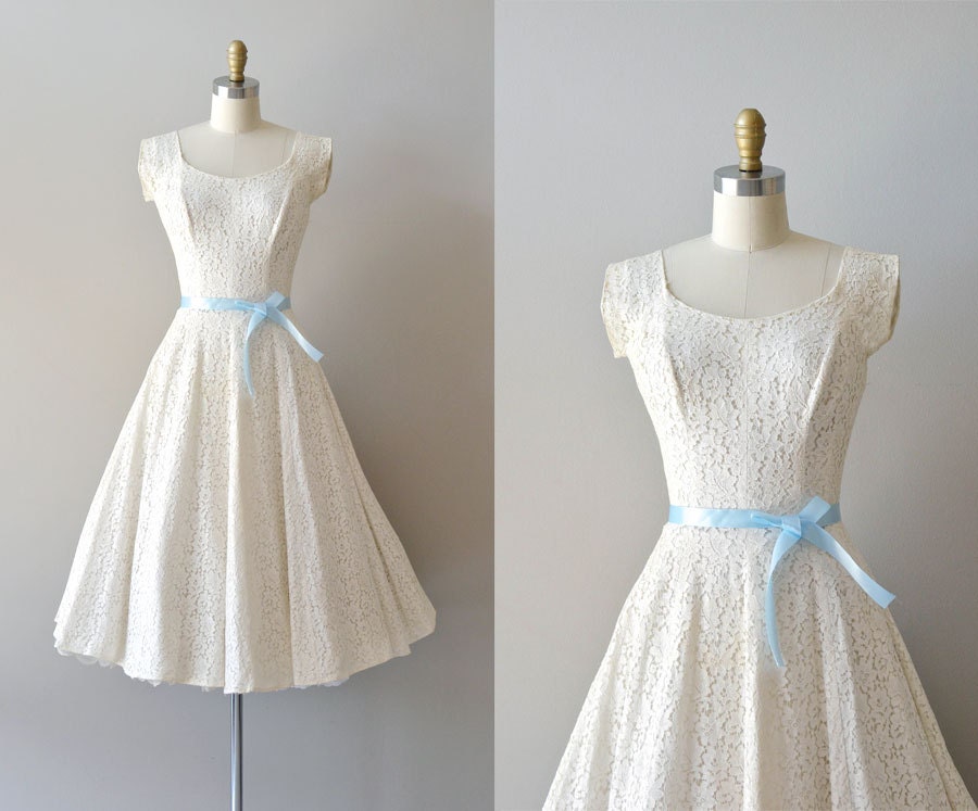 lace 50s wedding dress / 1950s dress / Fidelia lace dress