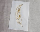 Geometric Feather Panel Hand Screen Printed (B)