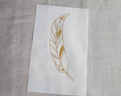 Geometric Feather Panel Hand Screen Printed (C)