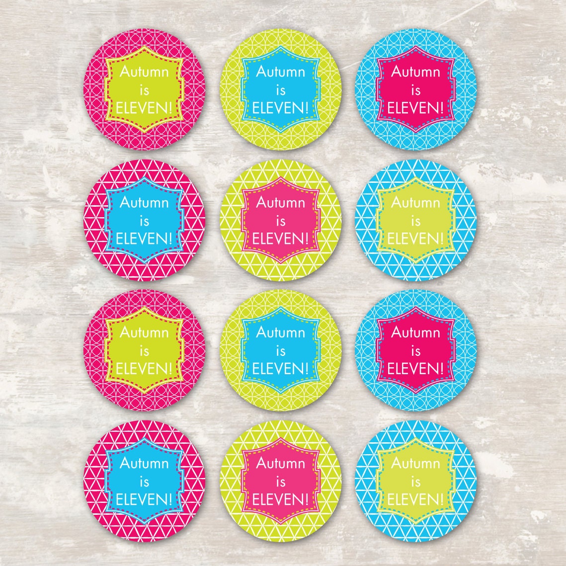 PRINT & SHIP Neon Roller Skate Birthday Party Cupcake Toppers (set of 12) Il_570xn