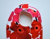 Marimekko Baby Bib - Red White Summer Poppies - Toddler Food Bib with Organic Cotton Flannel- Eco Friendly Kids (Ready to Ship)