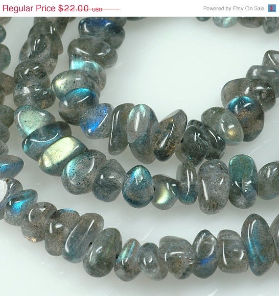 ON SALE LABRADORITE 8mm Tumbled Nugget beads Madagascar Flashy Blue Multicolor  - full strand