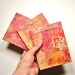 Trio of Mini Sketchbooks, Warm Palette - Recycled Materials - Painted Brown Paper Bag Covers - Stab Bound
