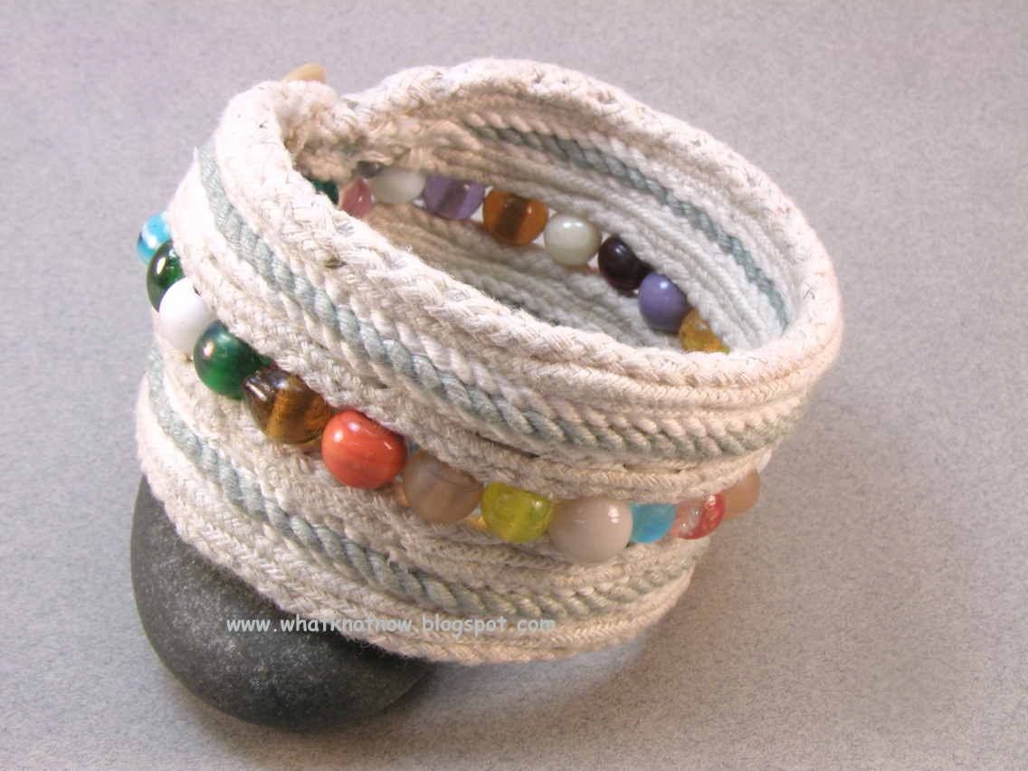 rainbow beaded laminated cord cuff bracelet  tribal inspired design extra wide medium size 2643
