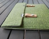 13 MacBook Case / 13 MacBook Air Case / 13 MacBook Pro Case / MacBook Cover / MacBook Sleeve / MacBook Case - Green Linen