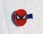 A Webby Kind of Hero Clippie, Red, Black and Blue Spiderman Inspired Hair Clip