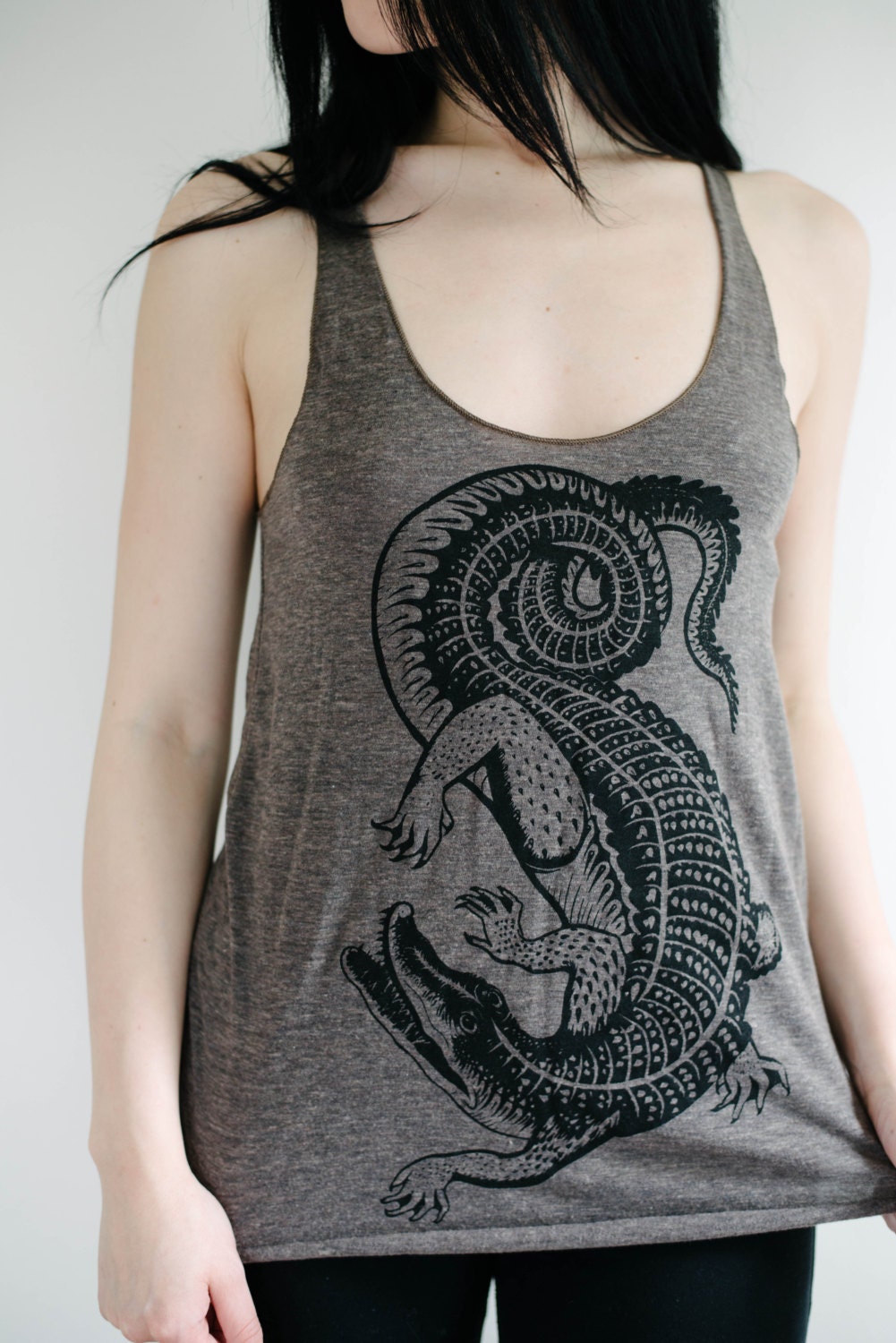 women's tri-blend crocodile tank sizes xs, m, l