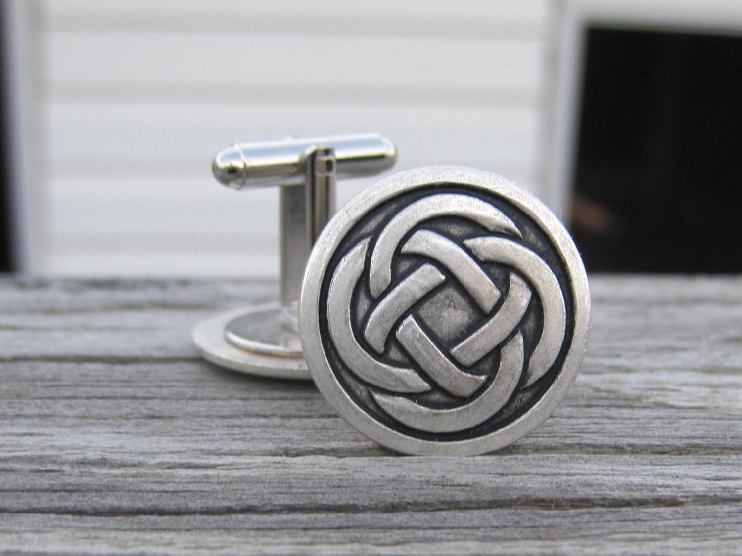Celtic Knot Cuff Links. Pewter Celtic Knot. St. Patrick's Day.