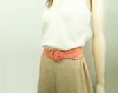 Vintage Peach Belt Wide Pastel Elastic Belt