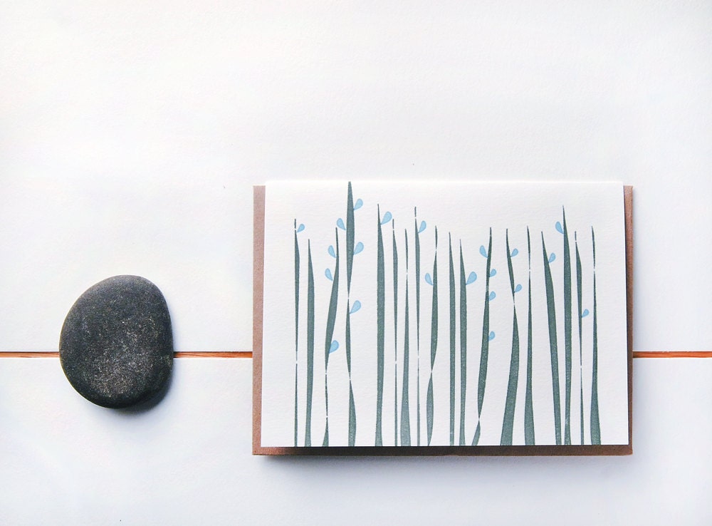 Letterpress Thank You Cards - Grass Willow