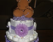 Giraffe Safari Diaper Cake Jungle Boogie Girl  Baby shower gift or centerpiece other animals available