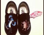 REGULAR SHOW SHOES for Children Cartoon Vans Toms Any Canvas Shoe