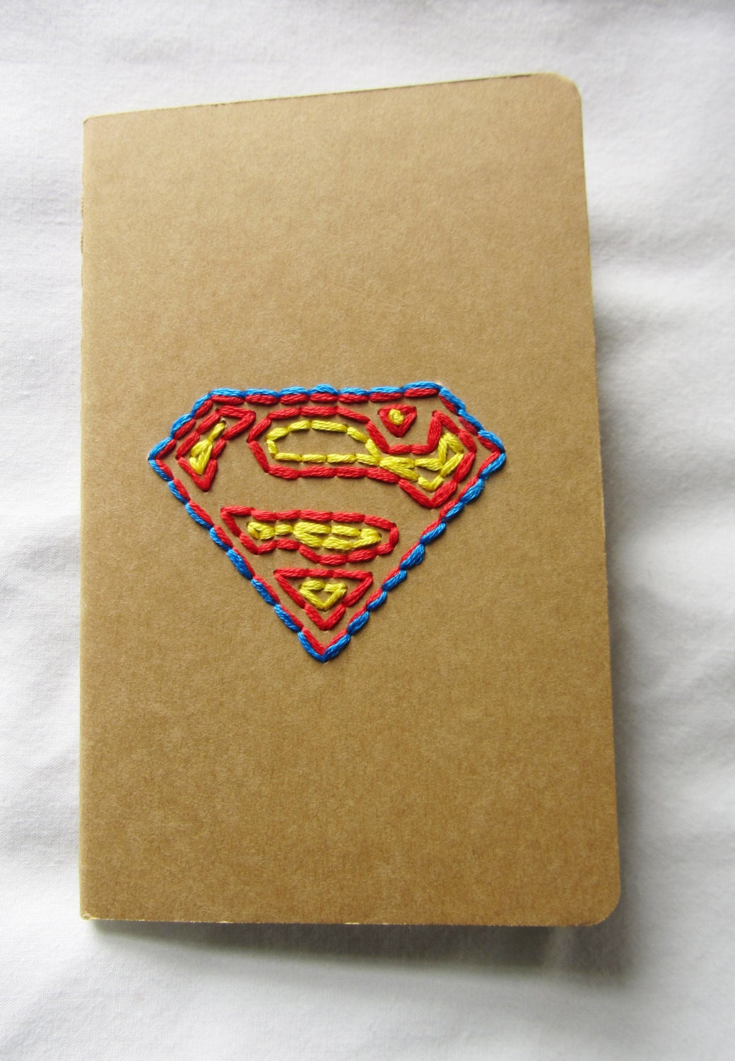 Superman Hand Embroidered Moleskine Notebook