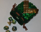 Dragon Scale Dice Bag in knitted Dragonhide Armor small size