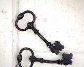 Key Drawer Handles, Door Pulls, Cabinet Knobs, Supplies and Hardware, Vintage Style, Key Decor, Salvage