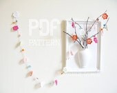 diy PDF Pretty Peggy Garland - crochet flower garland pattern ready for immediate download - by Emma Lamb