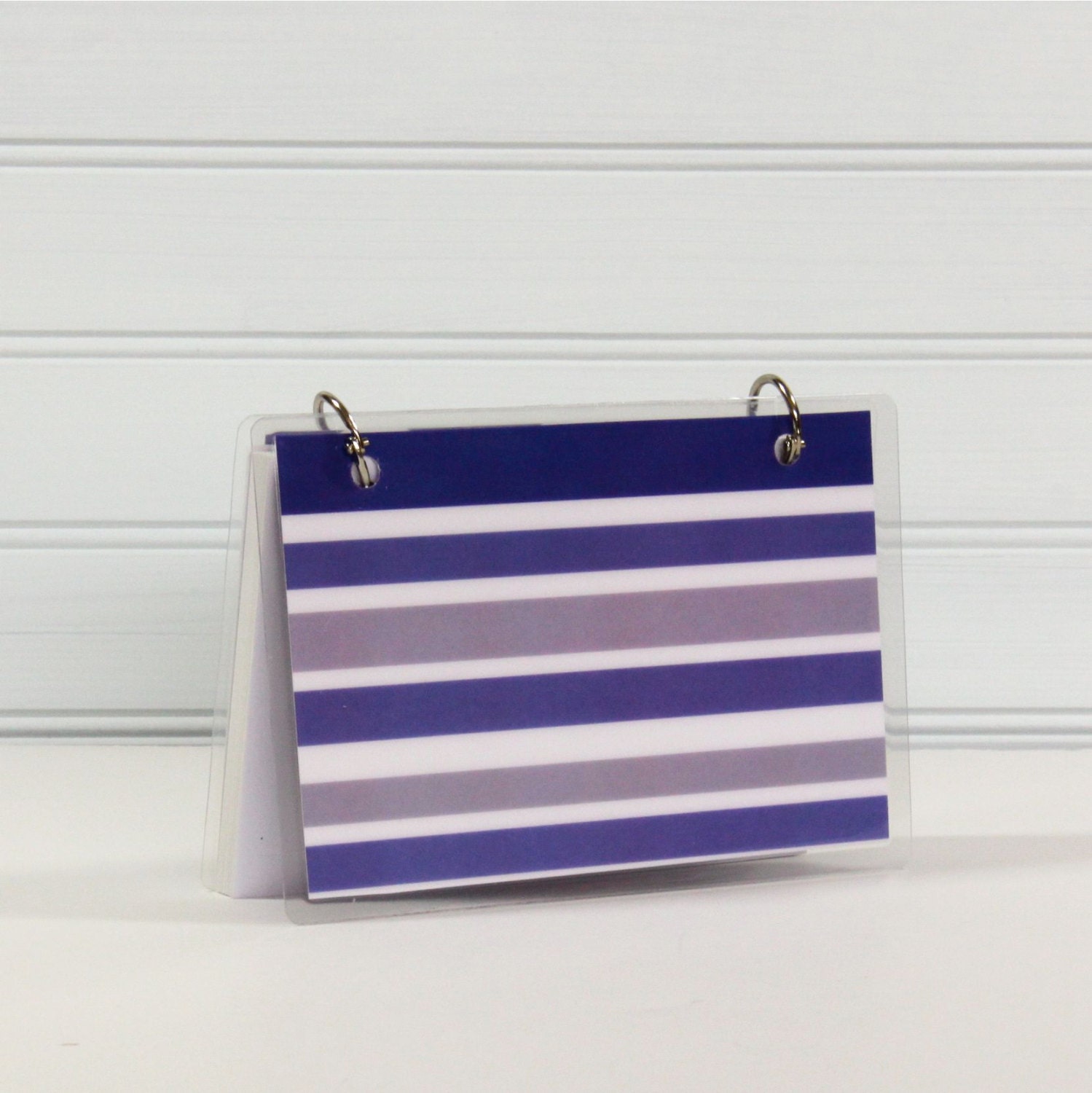 4 x 6 Index Card or Note Card Binder, Blue Stripes