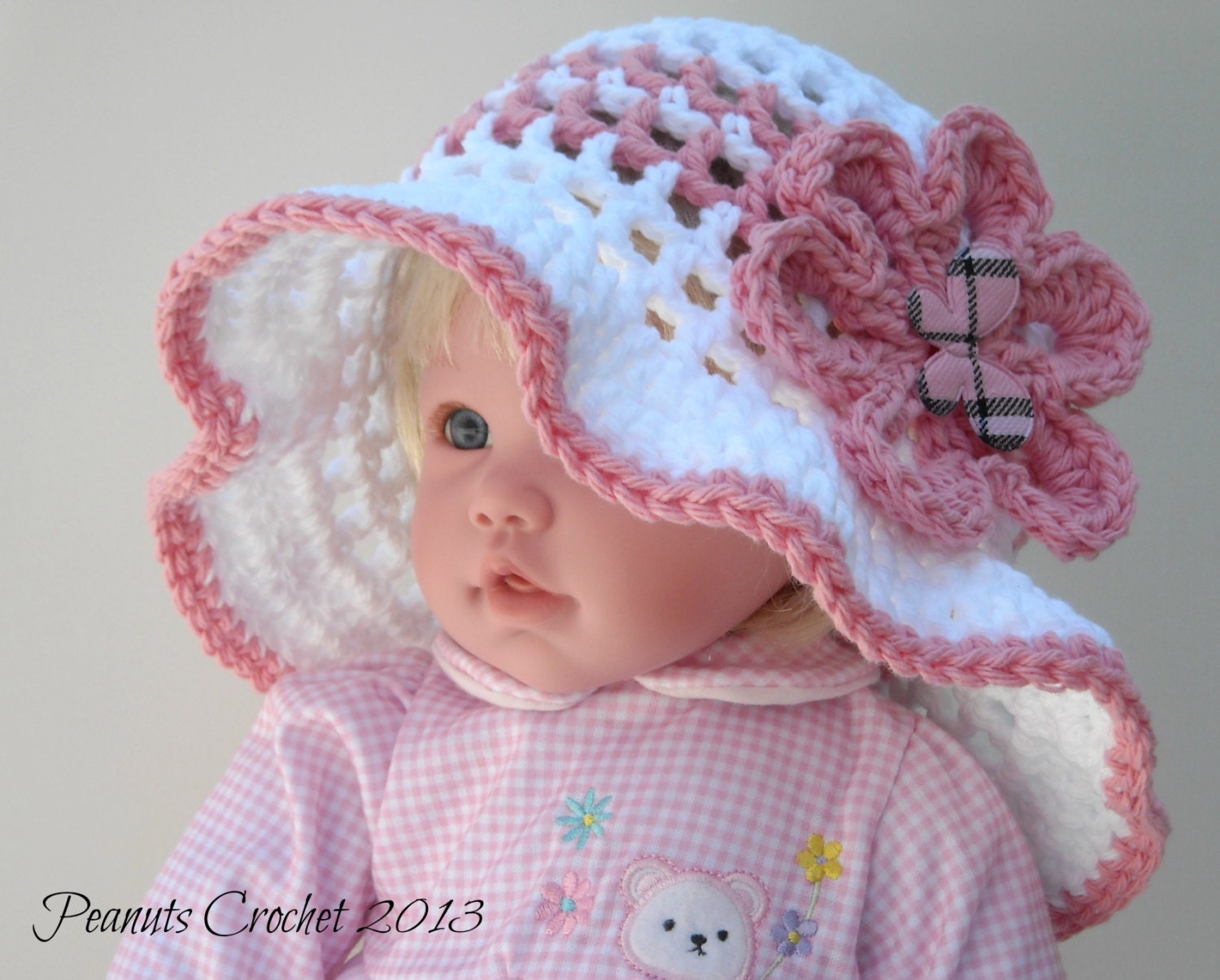 Crochet Summer Floppy Hat YOU CHOOSE Colors Newborn to Child Sizes Wedding Flower Girls