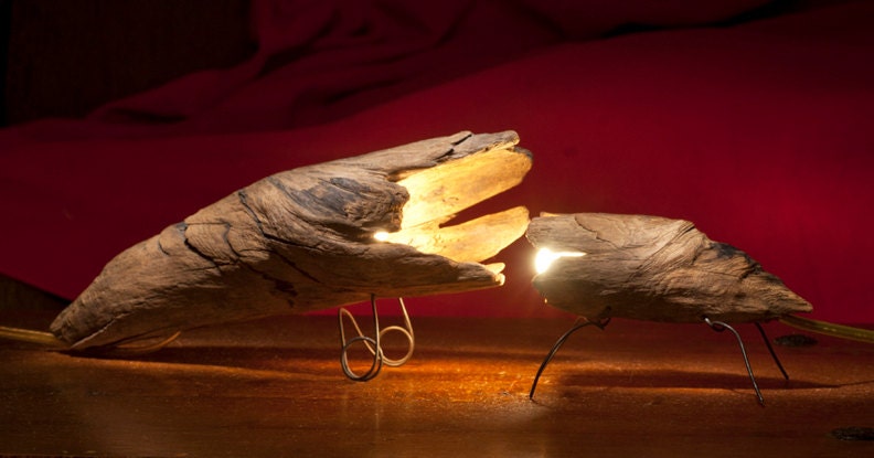 Pair of woodland sconce creatures.