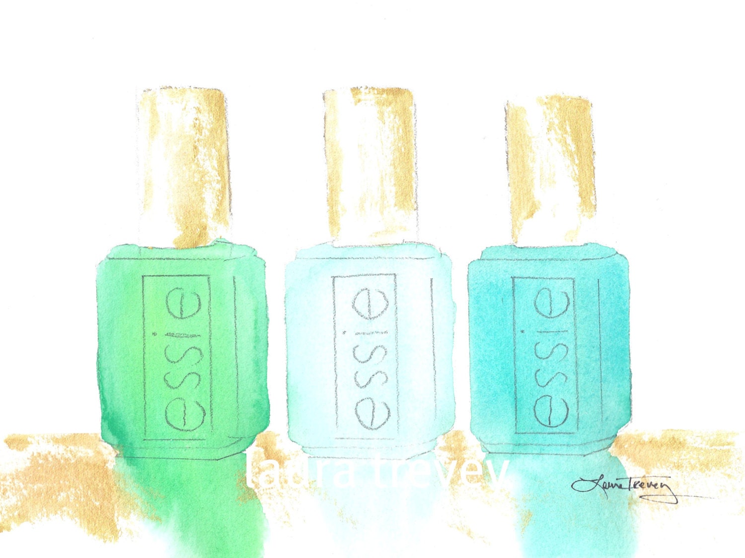 Essie Nail Polish Watercolor Print