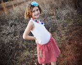 Childrens Clothing... The Jane Red Donut Dot Skirt..... Girls skirt with coordinating looks.. perfect for family photos...